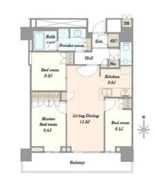 ザ・パークハウス晴海タワーズ ティアロレジデンス 32階 間取り図