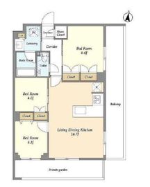メゾンドオンディーヌ 107 間取り図
