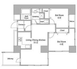 プラザタワー勝どき 1212 間取り図