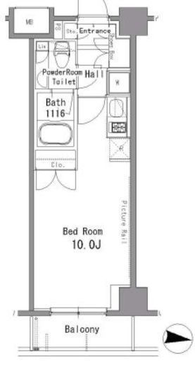 パークスフィア中野富士見町 507 間取り図