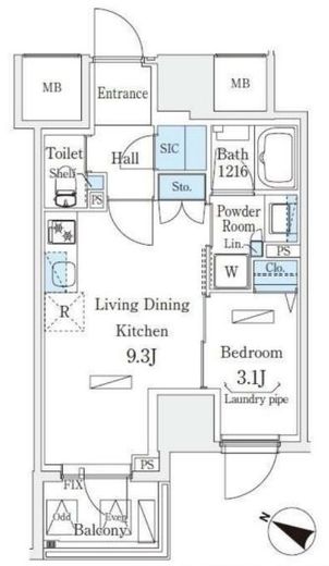 Urban Breeze 恵比寿 402 間取り図