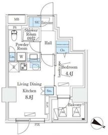 Urban Breeze 恵比寿 1305 間取り図