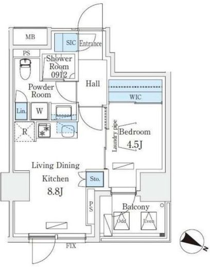 Urban Breeze 恵比寿 805 間取り図