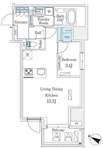 Urban Breeze 恵比寿 1303 間取り図