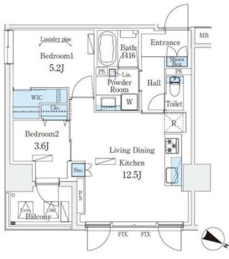 Urban Breeze 恵比寿 504 間取り図