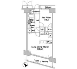 コンフォリア芝浦バウハウス 804 間取り図