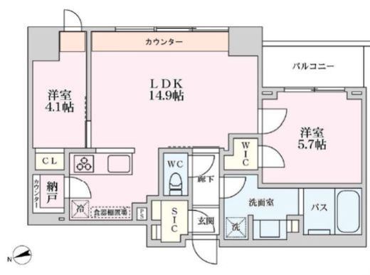 プライマル品川大井町 802 間取り図