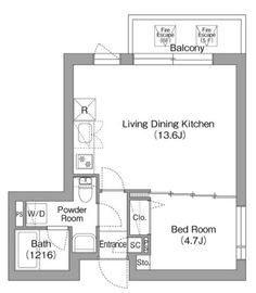 コンフォリア・リヴ両国イースト 604 間取り図