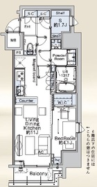 ベルファース蒲田West 1206 間取り図