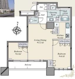 ザ・湾岸タワーレックスガーデン 17階 間取り図