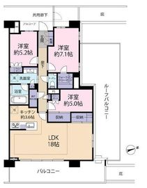 プラウド鎌倉岩瀬 6階 間取り図