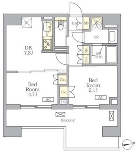 ザ・ライオンズフォーシア文京湯島 1202 間取り図