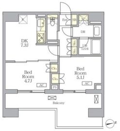 ザ・ライオンズフォーシア文京湯島 1302 間取り図
