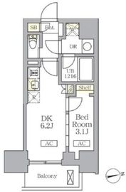 ザ・ライオンズフォーシア文京湯島 1201 間取り図
