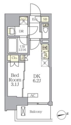 ザ・ライオンズフォーシア文京湯島 403 間取り図