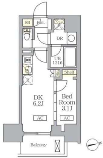 ザ・ライオンズフォーシア文京湯島 401 間取り図
