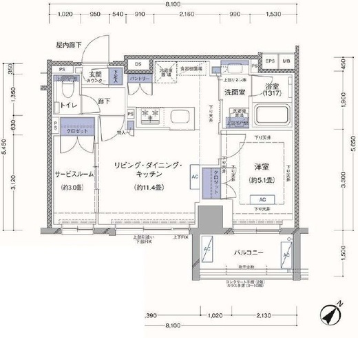 ラティエラ横濱大通り公園 1006 間取り図