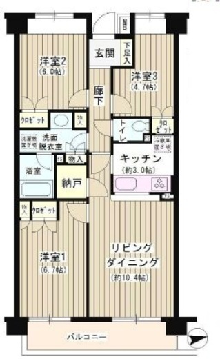 ラヴィーン等々力 109 間取り図