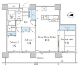 セルリアンホームズ勝どき 1902 間取り図