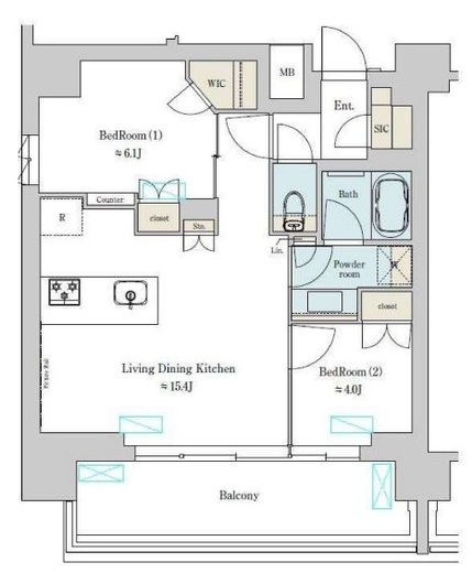 ブリリアイスト上野稲荷町 1301 間取り図