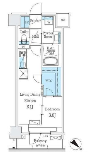 Urban Breeze 巣鴨 408 間取り図