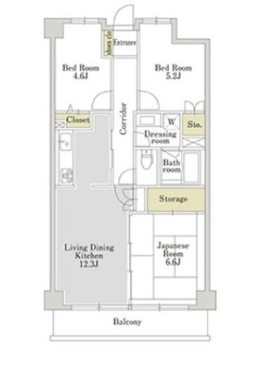 アーバンパーク三ツ池公園 3階 間取り図