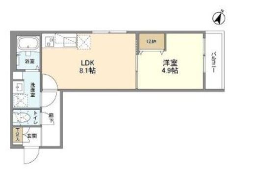 ウェルスクエア渋谷本町 201 間取り図