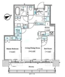 グローバルフロントタワー 15階 間取り図