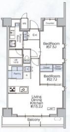 クラシアム神奈川台場 518 間取り図