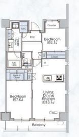 クラシアム神奈川台場 714 間取り図