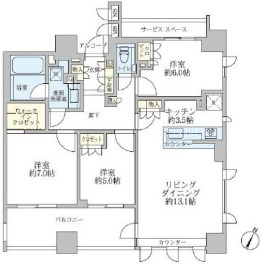 ジオ赤坂丹後町 9階 間取り図