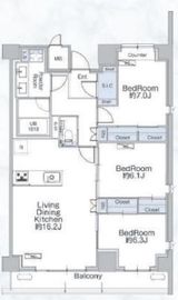 クラシアム神奈川台場 701 間取り図
