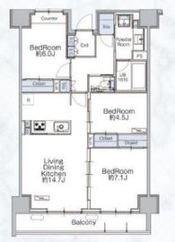 クラシアム神奈川台場 607 間取り図