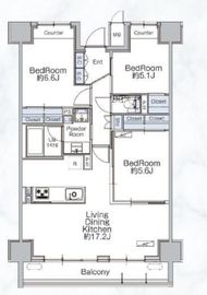 クラシアム神奈川台場 410 間取り図