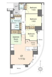 ブリリアシティ横浜磯子 3階 間取り図