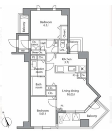 レジディア自由が丘 305 間取り図