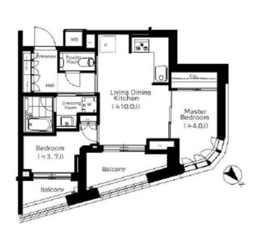 パークコート恵比寿 6階 間取り図