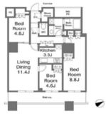 ザ・パークハウス西新宿タワー60 18階 間取り図