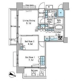 パークアクシス東十条 1303 間取り図