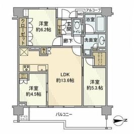 ジオ世田谷松原 3階 間取り図