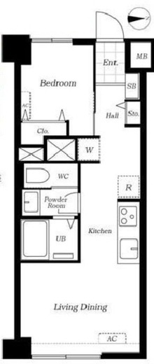 築地永谷コーポラス 11階 間取り図