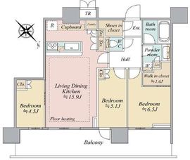 パークシティ武蔵小山ザタワー 41階 間取り図