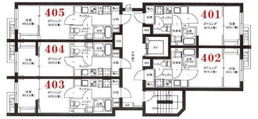グローリオシェルト武蔵小杉Ⅱ 403 間取り図