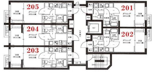 グローリオシェルト武蔵小杉Ⅱ 201 間取り図