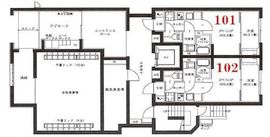 グローリオシェルト武蔵小杉Ⅱ 102 間取り図