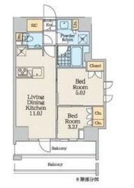 クレストコート中野富士見町 802 間取り図