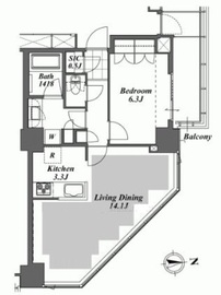ブリリアイストタワー勝どき 39階 間取り図