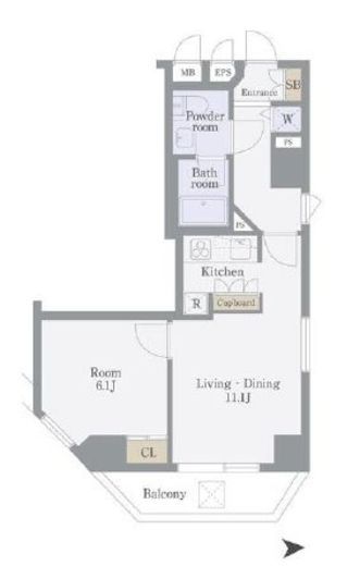 アルカーデンシティリンクス新宿 407 間取り図