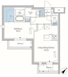 プライムブリス品川旗の台 410 間取り図