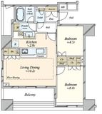 クレヴィア住吉扇橋 9階 間取り図